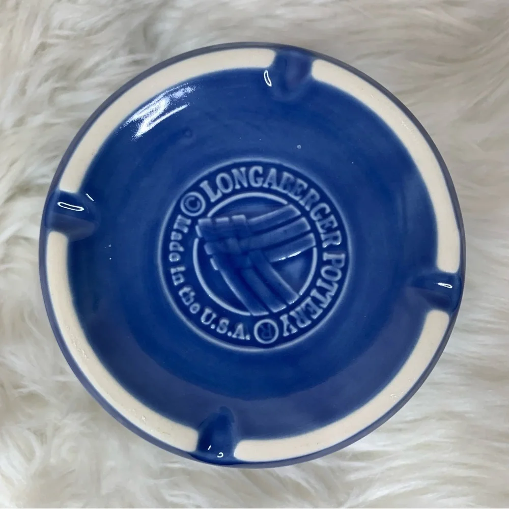 Longaberger 1 Pint Salt Crock Cornflower Blue Candle Holder